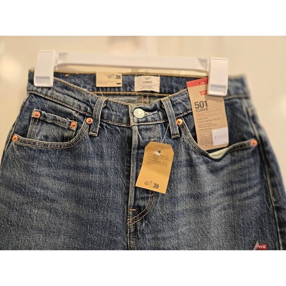 Levi's Women's 501 Curve Jeans - Solargenic Rhinestones Womens 28 x 30 New - Picture 6 of 7
